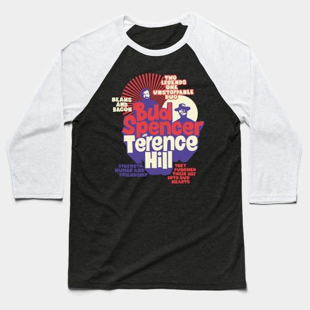 Bud Spencer and Terence Hill Illustration - A Tribute to the Dynamic Duo Baseball T-Shirt by Boogosh